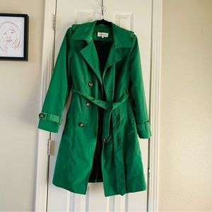 Green Calvin Klein Trench Coat